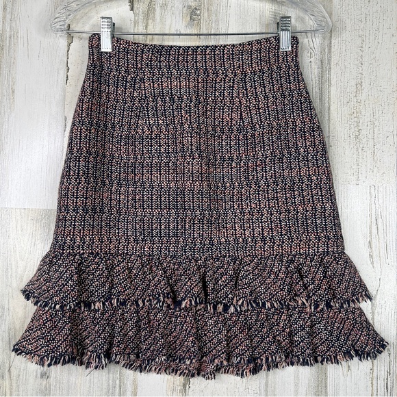Rebecca Taylor Pink Tweed Mini Skirt‎ Size 0 Parisian Chic Feminine Style - Picture 1 of 10